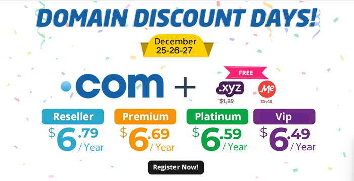 Domain Discount Days! .COM Domain $6.49