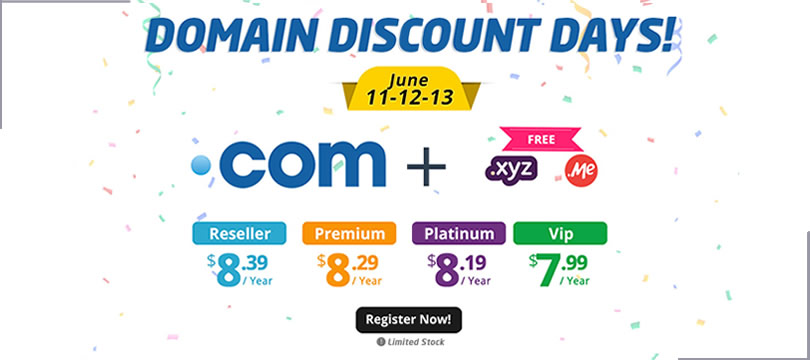 Domain Discount Days  COM $7.99!