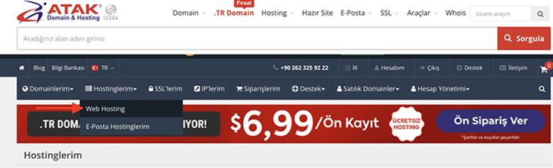 Hosting Paketine Domain Nasıl Eklenir ? - Atak Domain