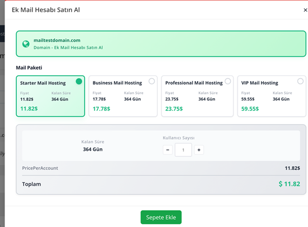 Mail Hesabı Yükseltme ve Ek Mail Tanımlama