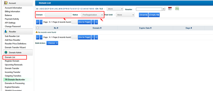 Backorder Application Process for .TR Domains Deleted by TRABIS