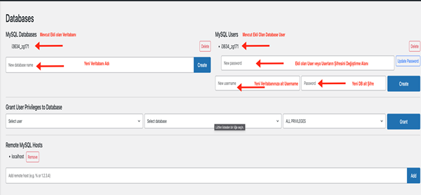 JetCloudPress Database Yönetimi