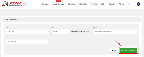 Adding a CNAME Record