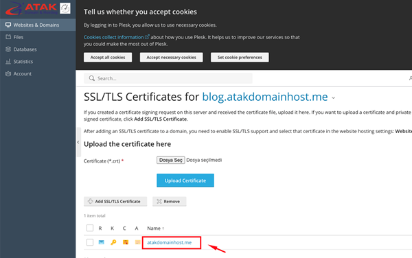 How to access my certificate's .key file