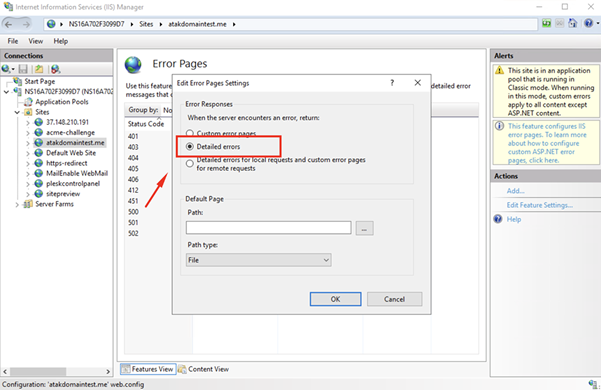 How to Enable 500 Internal Server Error Page?