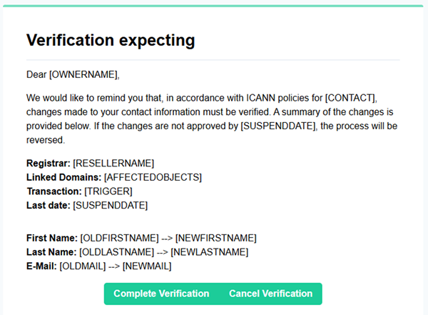 Change of Registrant Guide