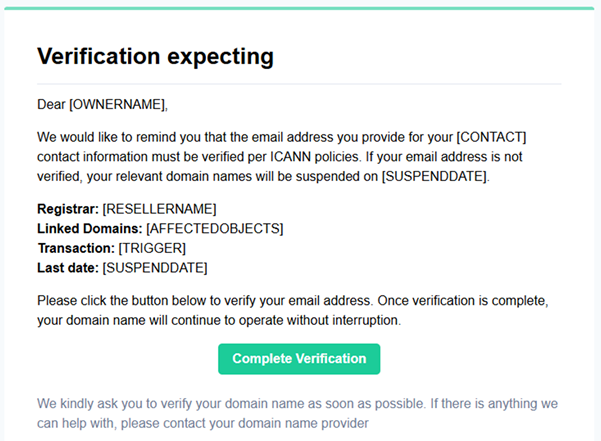What Should I Do for a Domain Suspended Due to WHOIS Verification?