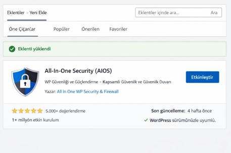 Wordpress En İyi G&uuml;venlik Eklentileri & G&uuml;venlik Optimizasyonu 